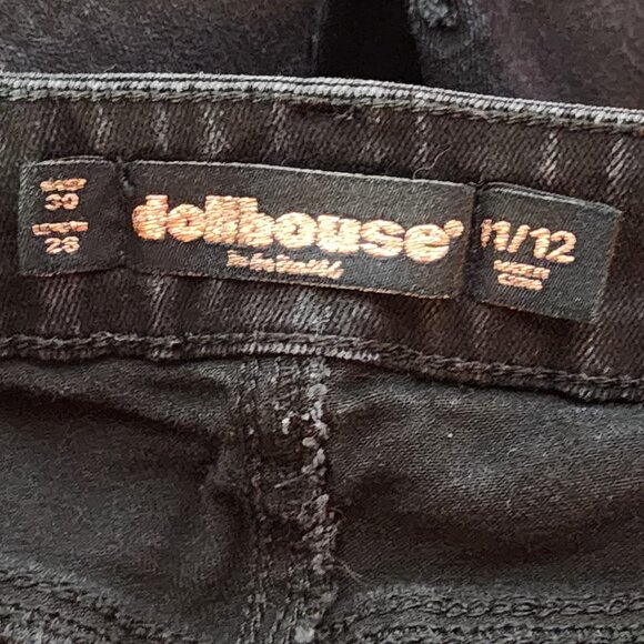 Dollhouse You Are Beautiful Black Destructed Cotton Poly Span Skinny Jeans 11/12 - Picture 14 of 16